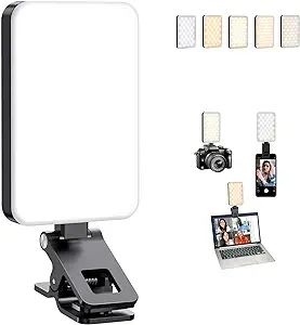NEEWER Basic Clip-On Selfie Light LED Rechargeable Fill Light for Smartphones, Laptops & Video Calls | Adjustable Brightness & Color Temperature