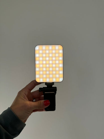 NEEWER Basic Clip-On Selfie Light LED Rechargeable Fill Light for Smartphones, Laptops & Video Calls | Adjustable Brightness & Color Temperature